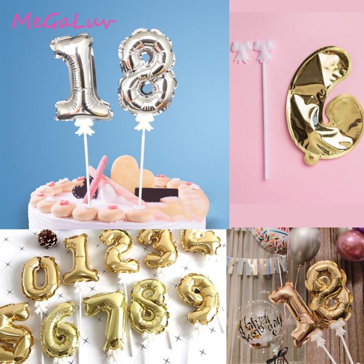 Mini foil number clearance balloons