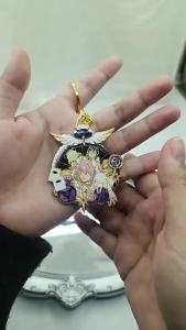 Puella Magi Madoka Magica Keychain Madoka Kaname Kyubey Spinner Figure Metal Pendant Collection Anime Display Charm Bag Accessory