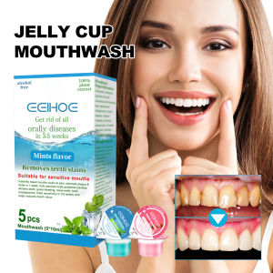 Eelhoe Portable Mint Rose Flavor Clean Mouth Jelly Cup Mouthwash Remove Bad Breath Odor Cleaning Stains For Women Men Outdoor Travel Effect Fresh Gum Oral Care