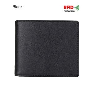 100% Genuine Leather Simple Design Retro RFID Wallet for Men with Cardholder Money Bags Mens Oil Wax Skin Short Wallets2026