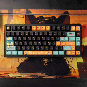 Funny Cute Cat PBT Keycap 5 Sides DYE-SUB Cherry Profile Customized Keycaps For Cherry MX Switch Gamer Mechanical Keyboards