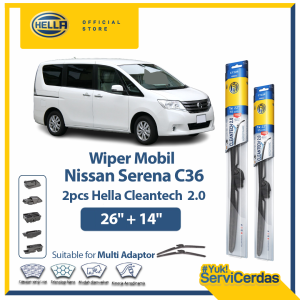 Wiper Mobil NISSAN Serena C36 (26”+14”) - HELLA Cleantech 2.0
