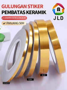 JieLiDa 50meter gulungan stiker pembatas keramik lebar 0.5cm/1cm/2cm