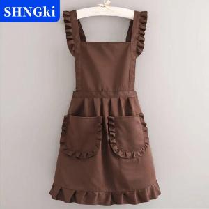 [COD] 🔥🔥🔥SHNGki 1 cái phong cách thời trang Hàn Quốc tạp dề công chúa tạp dề vải không thấm nước ăn tạp dề với túi Polyester Tạp dề cho phụ nữ