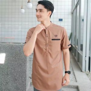 PROMO CUCI GUDANG KOKO KURTA LAKI LAKI Kemeja Koko Korea Casual Terbaru Baju Koko Kurta Lengan Pendek Baju Koko Fashion Muslim Pria Dewasa B6U4