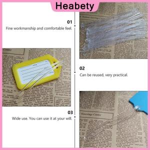 Heabety 50pcs Travel Tags Plastic Bag Loops Transparent Luggage ID Label Strap Holder Lanyard Portable Travel Accessories