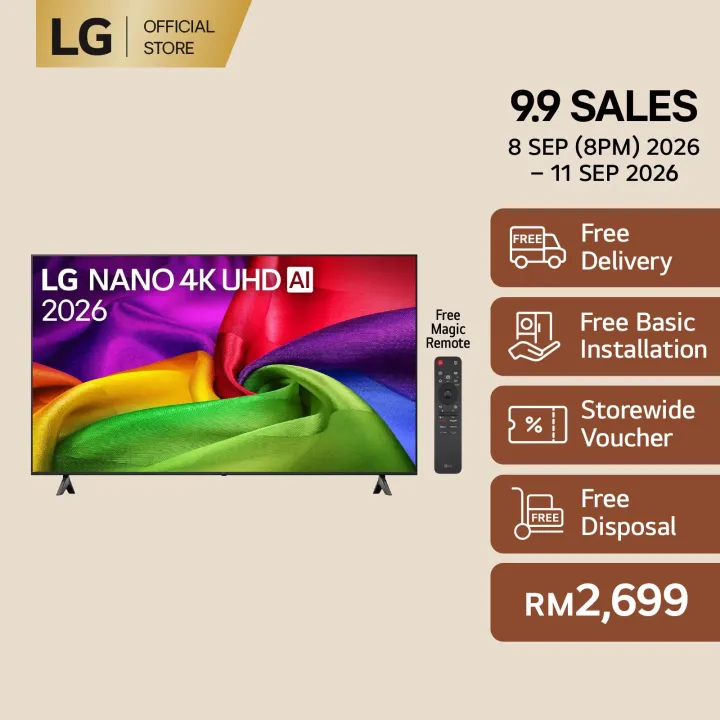 65 inch LG NANO 4K UHD AI NU86 Smart TV 2026