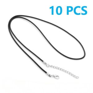10pcs 60cm Wax Cord Chain With Clasp Leather Necklace Pendant Rope For Necklace Making