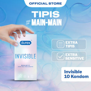 Durex Invisible Kondom Super Tipis Kondom Aman Pria 10s - Condom with Lubricant