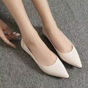Free Shipping 2026 Spring New Anti-Slip Comfortable Professional Flight Attendant Work Shoes Flat Soft Sole Pointed-Toe Elegant Flats