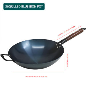 Stainless steel frying pan with single or double handles uncoated gas stove specialized household frying pan