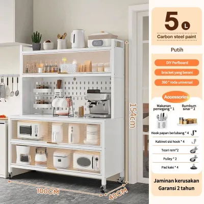Lemari Dapur Minimalis Rak Dapur Serbaguna Rak Penyimpanan Dapur Rak Dapur Anti Debu Lemari