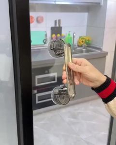 [QiaoFan] Suction Cup Diamond Door Handle Wardrobe Door Handle Glass Door Window Bathroom Non Perforated Sliding Door