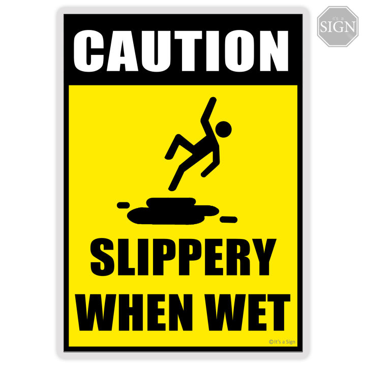 Slippery When Wet - Laminated Signage - A4 Size | Lazada PH