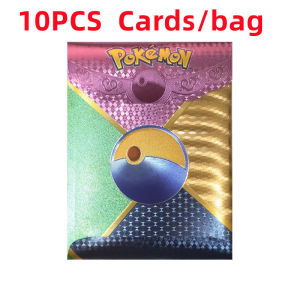 10PCS 54Pcs Metal English Gold Pokemon Cards Colorful Charizard Pikachu Vmax GX EX Battle Trainer Cards Collection Game Booster Kids Toys