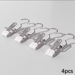 ไม้แขวนเสื้อสเตนเลส อเนกประสงค์ กันลื่นกันลม แขวนเสื้อผ้า ถุงเท้า ผ้าขนหนู ตู้เสื้อผ้า คลิปหนีบผ้า คลิปเก็บตู้เสื้อผ้า 🏡 ประหยัดพื้นที ✔