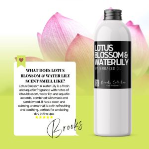 Brooks Collection LOTUS BLOSSOM & WATER LILY Soluble Waterbased Oil Diffuser Humidifier Fragrance Nectarine Blossom Aroma Diffuser Essential Oil Aromatherapy Health and Wellness Natural Air Purifier Fresh Bamboo Mia Maison House Room Water Soluble Premium