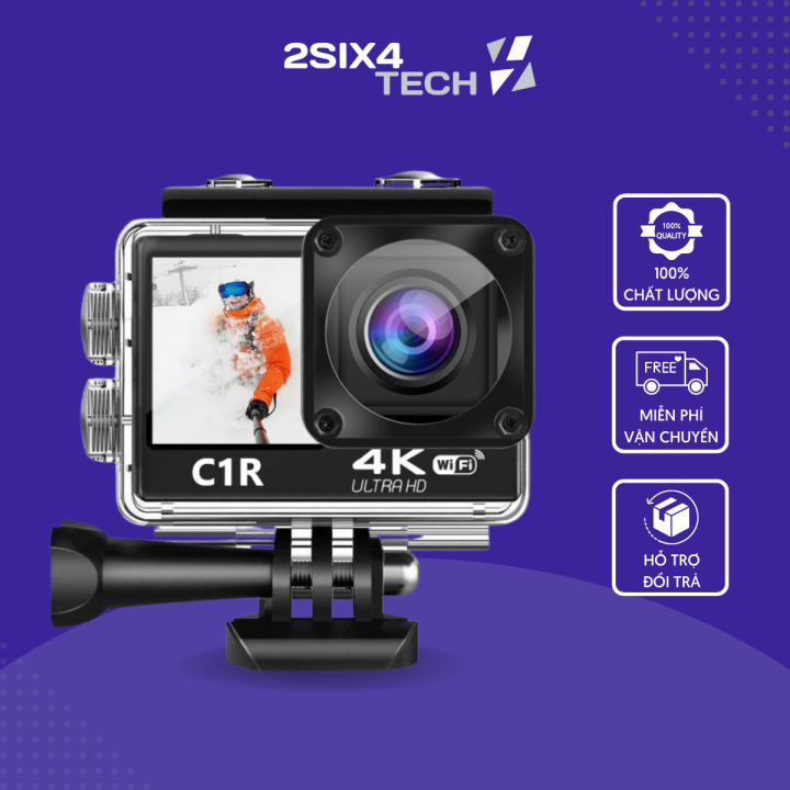 Camera Hành Trình Xe Máy C1R 4K/60Fps Tặng Pin, Sạc 2 Màn Hình Cảm Ứng ...