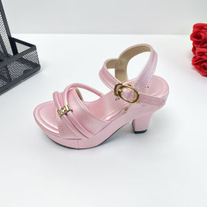 Sepatu Sandal Pesta Anak Perempuan Hak Heels 5cm Tali Motif Permata | Pamstar HR043