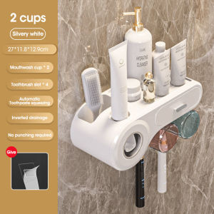 Toothbrush holder 牙刷置物架 Tooth cup and toothbrush shelf Non-perforated wall-mounted family washing cup set Mouthwash cup and toothbrush shelf
