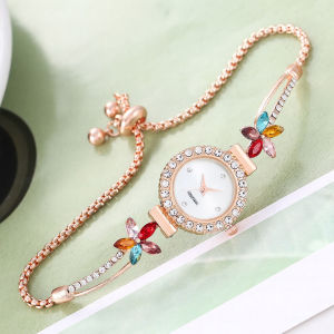 FSJ220 Jam Tangan Wanita Serut Mewah Elegant Gelang Serut Adjustable Bracelet Quartz Analog