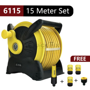 Metal Mart QuickFix NEW ISANO Water Hose Reel Roller 15m  20m Wall Mounting Bracket Premium Stackable Garden Air Pipe Extension