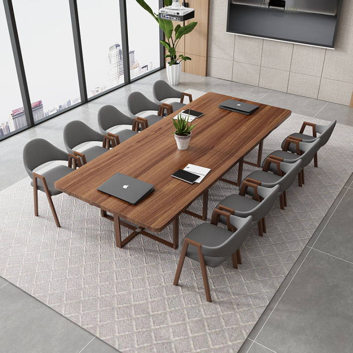 Office paint small 2.4m small conference table 6-person long table ...