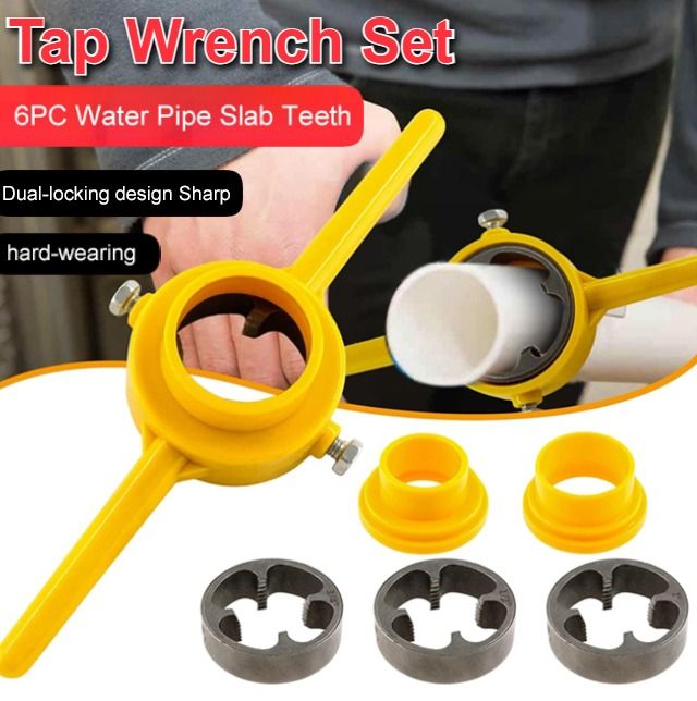 PVC Pipe Thread Maker Set Tap Wrench Set Pipe Thread Maker Yellow Pipes ...