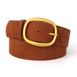NOBLELYN Thiết kế sang trọng Thắt lưng da lộn Khóa cài Đa năng Thắt lưng nữ Phong cách retro Thắt lưng rộng Trang trí váy áo khoác