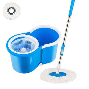 Hisoa 360° Rotary Mop With Spinner And Bucket mop with squeezer heavy duty 2in1 self wash Magic Spin Mop 2-in-1 Wet and Dry Use Cleaning Tools