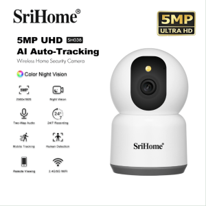 SriHome กล้องวงจรปิดไร้สาย WiFI FHD 5MP+เสียงสองทาง +ไร้สาย Security Camera+ไซเรนปลุก