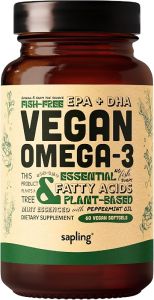 Vegan 3 Supplement - Plant Based DHA & EPA Fatty Acids - Carrageenan Free Alternative to Fish Oil Supports Heart Brain Joint Health - Sustainably Sourced Algae - 60 Softgels