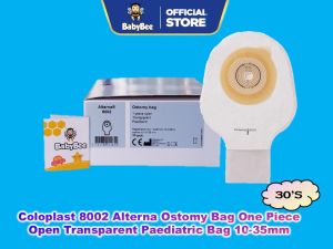 Coloplast 8002 Alterna Ostomy Bag One Piece Open Transparent Paediatric Bag 30S/BOX