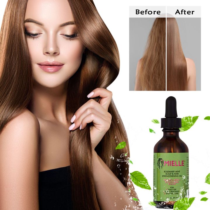 Mielle Organik Rosemary Mint Scalp & minyak pengukuhan rambut dengan Biotin & minyak pati 59ml