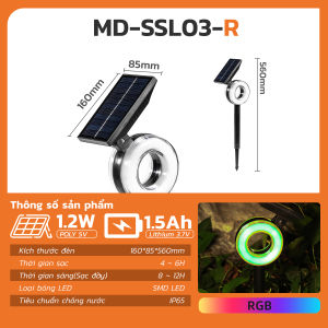 Đèn Sân Vườn Năng Lượng Mặt Trời Đèn Cắm Cỏ Năng Lượng Mặt Trời MODI SOLAR Chống Nước Đèn Led Trang Trí Sân Vườn Ấm Áp