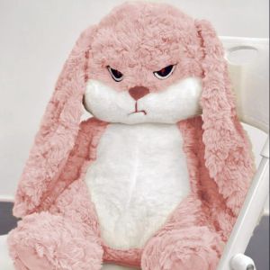 Gấu Bông Thỏ Mặt quạo Thỏ giận dỗi đáng yêu Thỏ Bông Tai Dài Cute Chất liệu Lông Hoa Hồng Cao Cấp