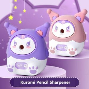 Kawaii Sanrio Kuromi Hand Pencil Sharpener Anime Figure Student Multifunction Auto Feed Pencil Sharpener School Supplies Gift