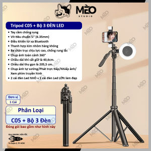 Gậy Chụp Ảnh 3 Chân Tripod Điện Thoại C05 - 205CM - Cây Chụp Hình Selfie - Góc Quay Video Flycam – Livestream - 982