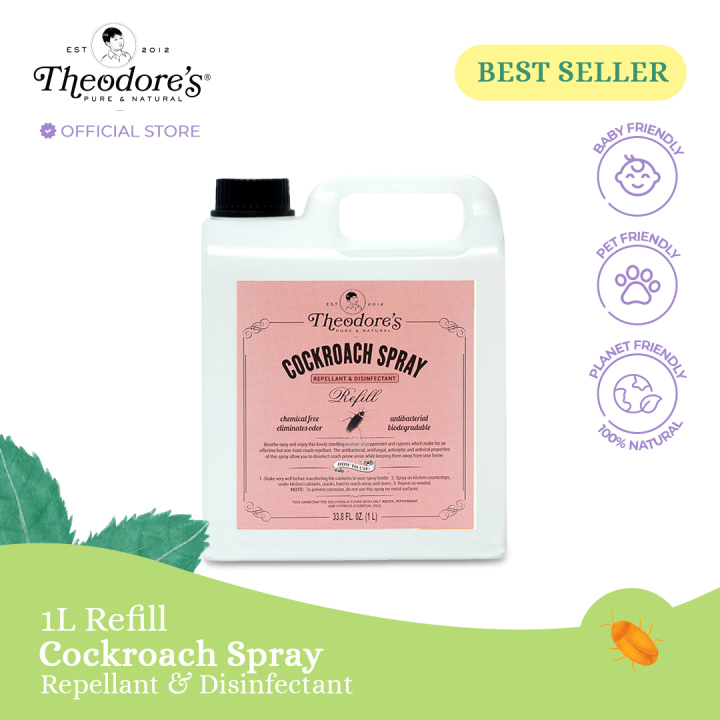 BEST SELLER Theodore's Cockroach Spray Refill Bottle 1L (Peppermint ...