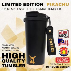 [LIMITED] Premium Pokemon Stainless Steel Tumbler Regular Thermal Water Bottle Gift Coffee Tea Hot Water Pikachu Charizard