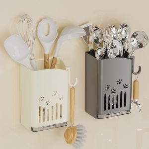 Kitchen Chopsticks Wall Hanging Household Tableware Spoon Multi-functional Chopsticks Bucket Wall Hanging Storage Rack Shelf