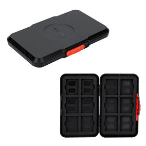 Kiorafoto เคสการ์ดความจำ EVA กล่องเดินทางสำหรับจัดเก็บ12 CFexpress Type-B/การ์ด XQD และ24 MicroSD การ์ดป้องกันการตกกันฝุ่นและป้องกันป้องกันการสาด