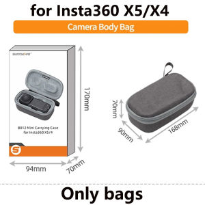 Sunnylife Portable Carrying Case For Insta360 X5 Travel Storage Bag Shell For Insta 360 X4 Action Camera Handbag