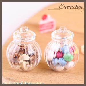 [Carmelun] 1:12 Dollhouse Miniature Round Bottle Candy Jar Mini Candy Bottle Model