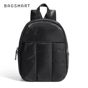 BAGSMART Puffy Mini Backpack Lightweight College Bag Waterproof Cute Schoolbag for Women Casual Work