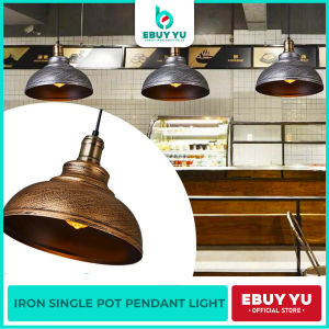 EBUY YU Industrial Pendant Ceiling Light Iron Single Pot Ceiling Pendant Lights Retro Industrial Style Restaurant Shop Cafe Hot Pot Shop Bar Hanging Lamp
