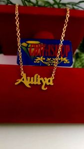 Kalung Nama Titanium Custom Lapis Emas 24K