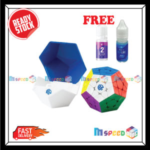 [MSPEEDCUBE] GAN MEGAMINX V2 MAGLEV  BLACK FACE (FREE GAN LUBE 1 AND 2)