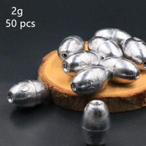 MEET GANG 50PCS Oval Shaped Weight Split Shot Sinking Bait Angling Gear Sinkers Lead Sinker Fishing Beads