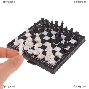 [COD] Springhooe 1 Set Mini Magnetic Chess Outdoor Strategy Game Folding Magnetic Plastic Chessboard Board Game Portable Kid Education Toy